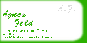 agnes feld business card